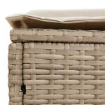 vidaXL Pouf de Jardin Beige et crème 80 x 38 x 42 cm Rotin PE