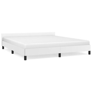 vidaXL Cadre de lit avec tête de lit Blanc 160x200 cm Similicuir