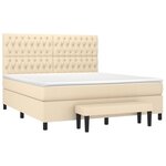 vidaXL Sommier à lattes de lit avec matelas Crème 180x200 cm Tissu
