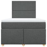 vidaXL Sommier à lattes de lit avec matelas Gris foncé 120x200cm Tissu