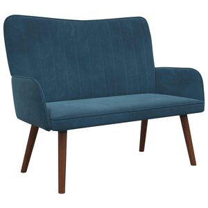 vidaXL Sofa 2 places Bleu 115 x 61 x 87 cm Velours (V)