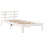 vidaXL Cadre de lit avec tête de lit sans matelas blanc 90x200 cm