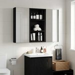 vidaXL Armoire murale de salle de bain Chêne Noir 30 x 10 x 60 5 cm