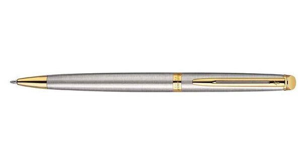 Stylo à bille Hémisphère pte Moyenne Corps Acier inoxydable Attribut Doré WATERMAN