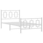 vidaXL Cadre de lit métal avec tête de lit/pied de lit blanc 100x190cm