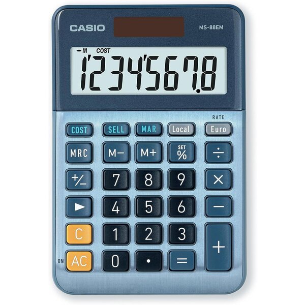 Calculatrice de bureau MS-88EM  8 chiffres  argent CASIO
