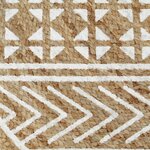 vidaXL Tapis fait à la main Jute avec imprimé blanc 90 cm