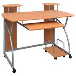Bureau table poste de travail meuble d'ordinateur informatique étude d'ordinateur 110 x 52 x 88 5 cm bois d’ingénierie brun 02_0023737