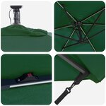 vidaXL Parasol banane à mât déporté Vert 294 x 200 x 254 cm