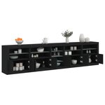vidaXL Buffet avec lumières LED noir 283x37x67 cm