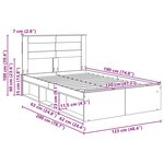 vidaXL Cadre de lit Sonoma 120 x 190 cm Bois de pin massif