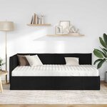 vidaXL Cadre de lit d'angle avec matelas 2 pc Noir 90 x 200 cm Velours