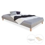Lit capitonné avec matelas sommier 90x200