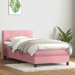 vidaXL Sommier à lattes de lit avec matelas rose 90x210 cm velours