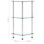 vidaXL Étagère 3 niveaux Transparent 30x30x67 cm Verre trempé