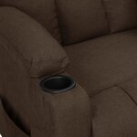 vidaXL Fauteuil inclinable Marron foncé Tissu