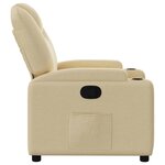 vidaXL Fauteuil inclinable en tissu crème