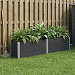 vidaXL Jardinière surélevée Noir 250 x 50 x 54 cm WPC et Aluminium