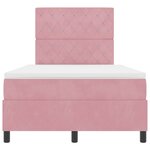 vidaXL Lit à ressort LED avec matelas Rose 120 x 190 cm tissu