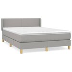 vidaXL Sommier à lattes de lit avec matelas Gris clair 140x190cm Tissu