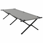 vidaXL Lit de camping pliant Gris Tissu Oxford