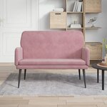 vidaXL Banc Rose 108x79x79 cm Velours