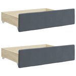 vidaXL Tiroirs de rangement dessous de lit 2 Pièces gris foncé