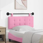 vidaXL Tête de lit suspendue Avec lumière LED Rose Tissu