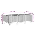 vidaXL Jardinière à roulettes bleu gris 150x80x54 cm PP