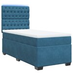 vidaXL Sommier à lattes de lit avec matelas bleu 100x200 cm