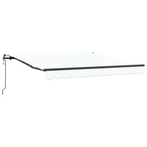 vidaXL Auvent Rétractable Blanc 300 x 250 cm Tissu et Aluminium