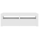 vidaXL Meuble TV avec lumières LED blanc 120x35x40 cm
