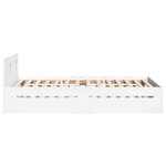 vidaXL Cadre de lit avec tête de lit sans matelas blanc 100x200 cm