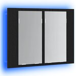 vidaXL Armoire de toilette avec miroir Chêne noir 60 x 12 x 45 cm