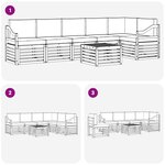 vidaXL Ensemble de canapés d'extérieur 7 pc Naturel et Crème Polyester