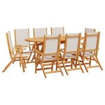 vidaXL Ensemble à manger de jardin 9Pièces bois d'acacia solide textilène