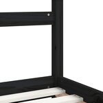 vidaXL Cadre de lit pour enfants noir 90x200 cm bois de pin massif