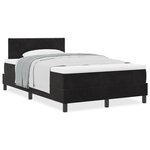 Lit à ressorts avec matelas vidaXL Noir Petit Double Velours