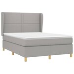 vidaXL Sommier à lattes de lit avec matelas Gris clair 140x190cm Tissu