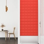vidaXL Panneaux muraux 12 Pièces Rouge 90x15 cm Similicuir 1 62 m²