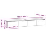 vidaXL étagères murales 2 Pièces chêne noir 68x30x20 cm bois d'ingénierie