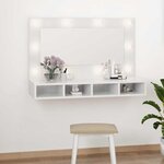 vidaXL Armoire à miroir avec LED Blanc brillant 90x31 5x62 cm