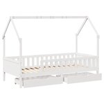 vidaXL Cadre de lit enfants avec tiroirs sans matelas 90x190 cm bois