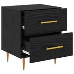 vidaXL Cabinet de chevet avec tiroir Chêne noir 40 x 35 x 47 5 cm