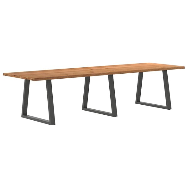 vidaXL Table à manger avec bord naturel 320x100x74cm bois massif chêne