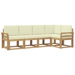 vidaXL Ensemble de canapés d'extérieur 5 pc Blanc et crème