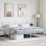 vidaXL Cadre de lit métal avec tête de lit blanc 193x203 cm