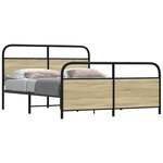 vidaXL Cadre de lit en métal sans matelas chêne sonoma 160x200 cm
