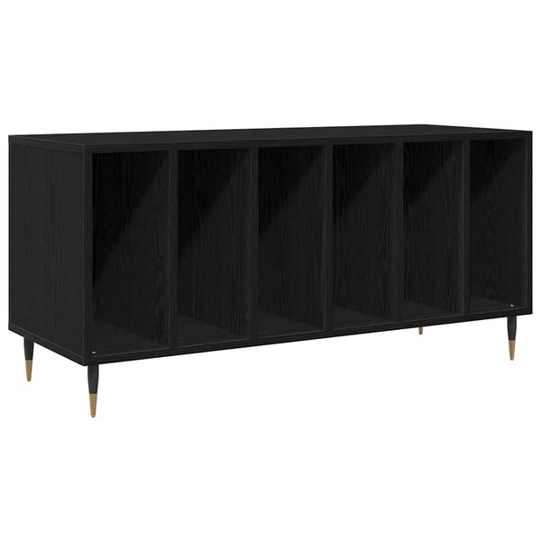 vidaXL Meuble à vinyles Chêne noir 100 x 38 x 48 cm Bois d'ingénierie