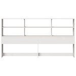 vidaXL Tête de lit avec rangement blanc 180 cm bois massif de pin